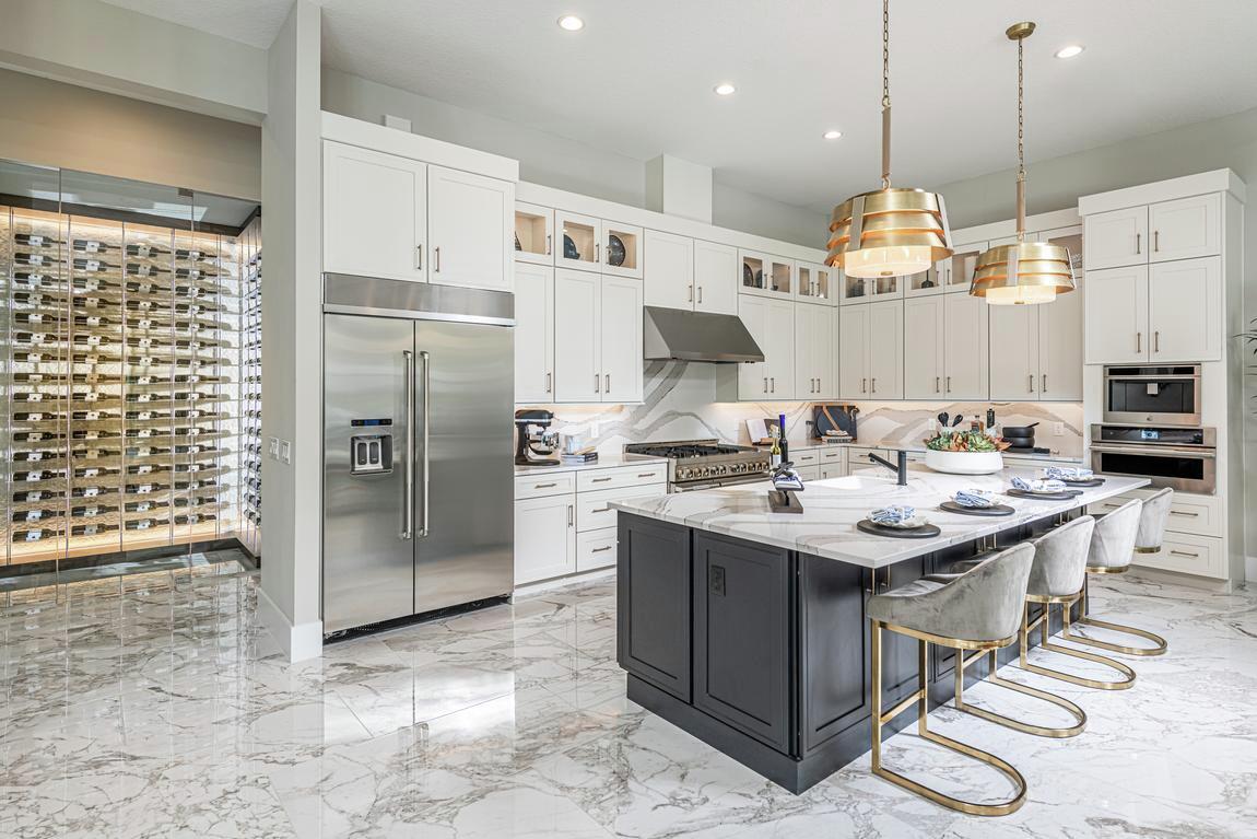 Chandeliers in luxury kitchens
