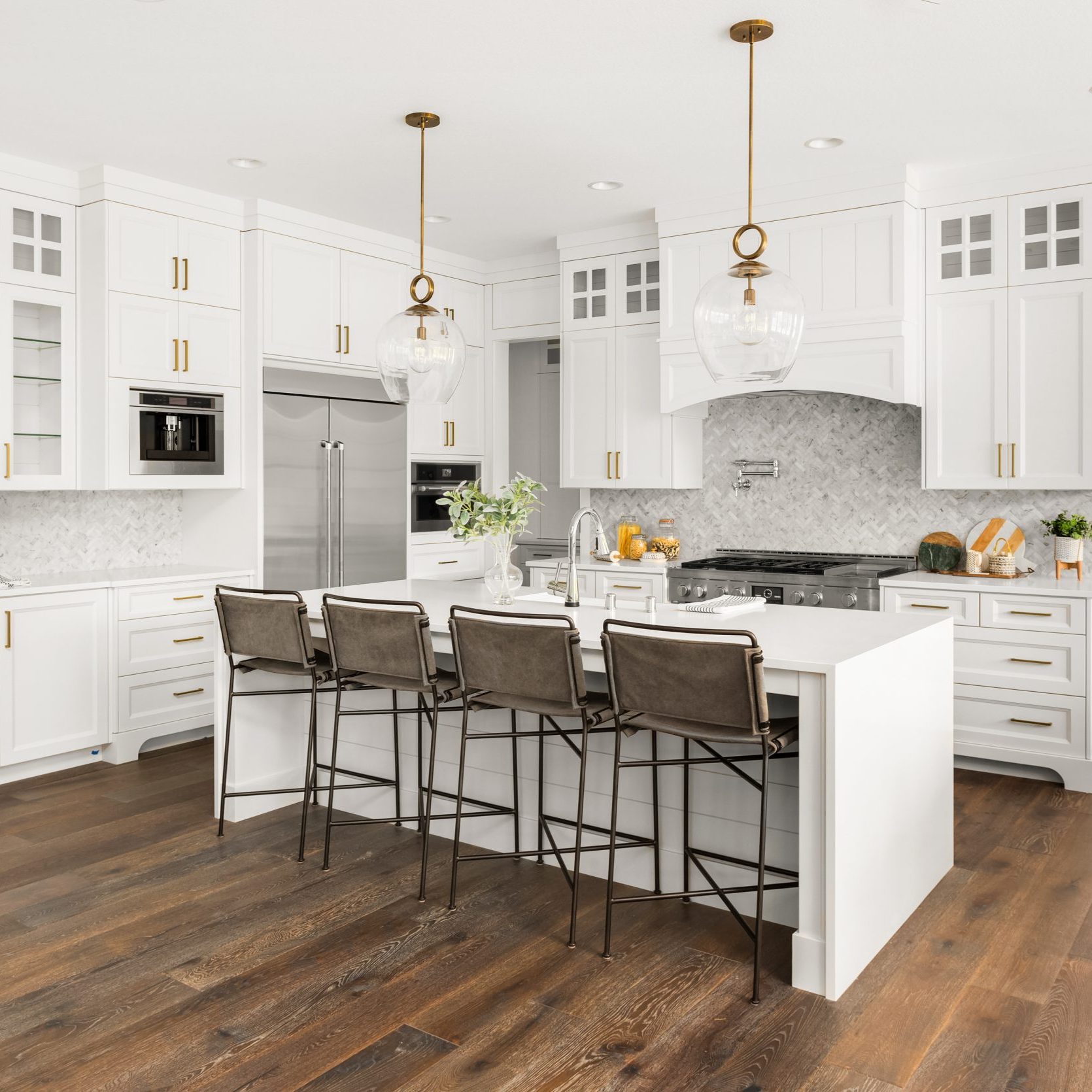 kitchen in newly constructed luxury home
